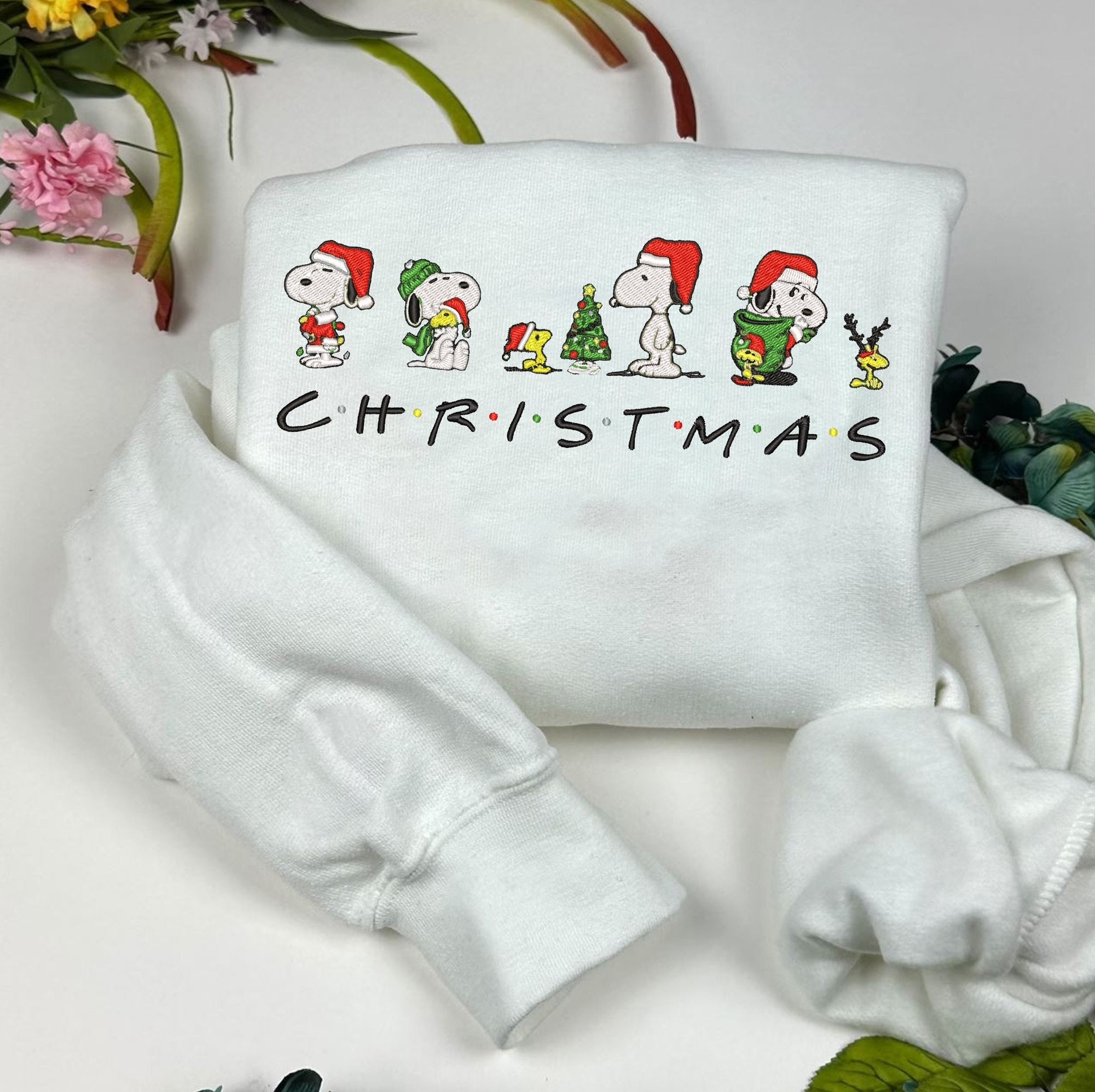 Discover Charlie Brown Snoopy Christmas Embroidered Sweatshirt