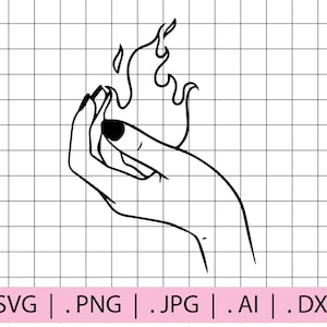 Cool Hands SVG | Logo SVG | Digital Download | Cricut | Cut File | Minimal | Aesthetic | T Shirt | Instant Download | Flames | Hands | Punk