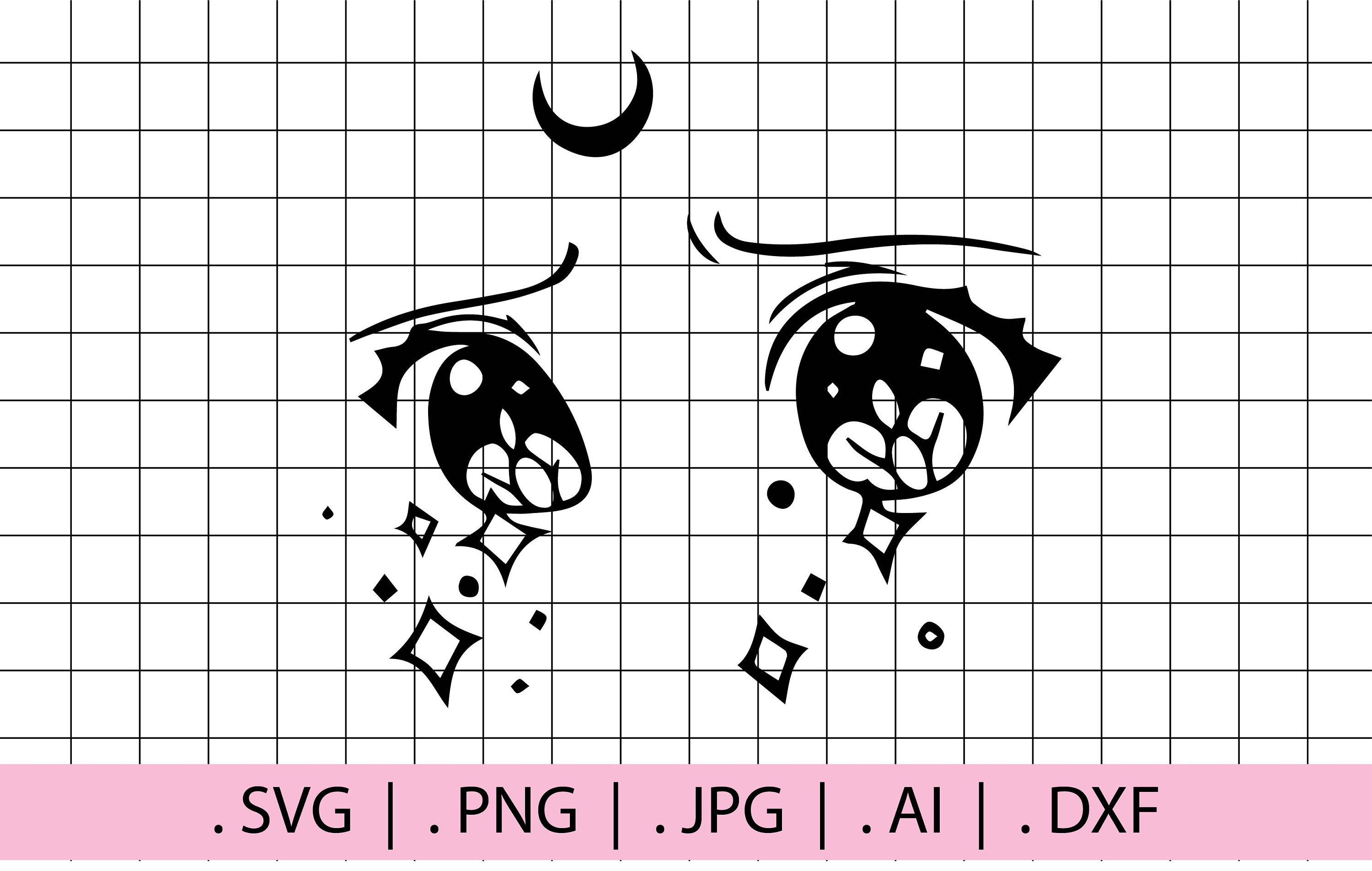 Anime Eyes Svg, Crying eyes Svg, Cartoon eye Eps, Png, Dxf