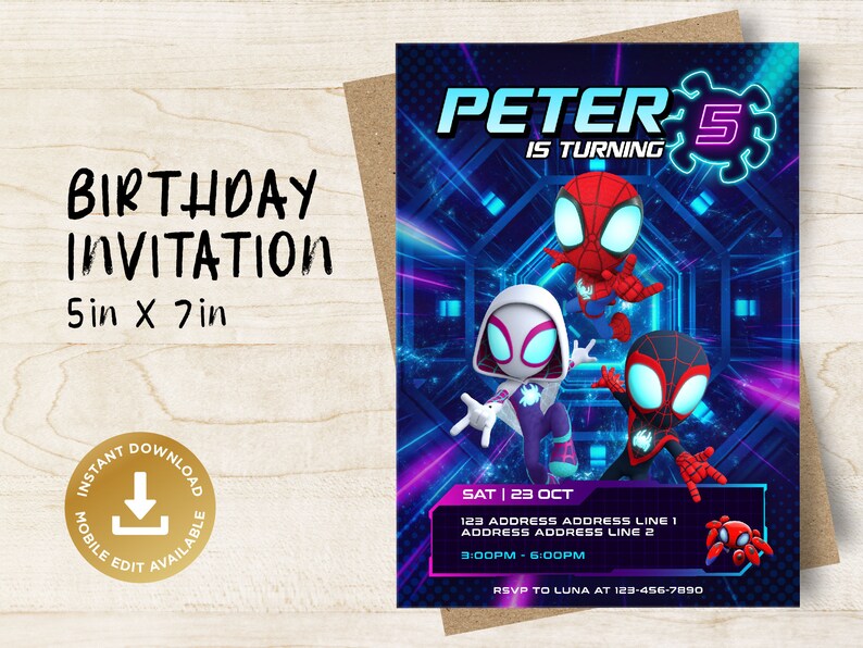 Printable Birthday Invitation Digital Birthday Invitation - Etsy