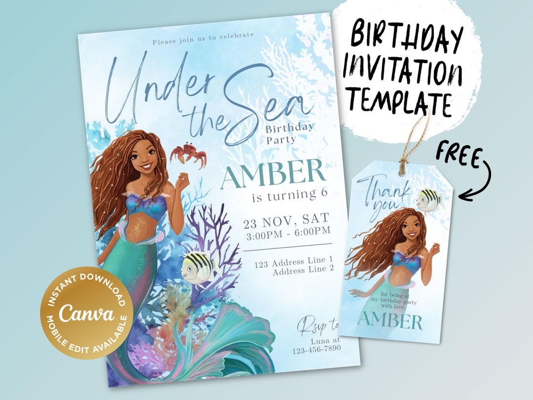 Printable Birthday Invitation, Digital Birthday Invitation, Editable ...