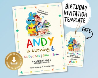 Printable Birthday Invitation, Digital Birthday Invitation, Editable Digital Invitation, Kids Birthday Invitation