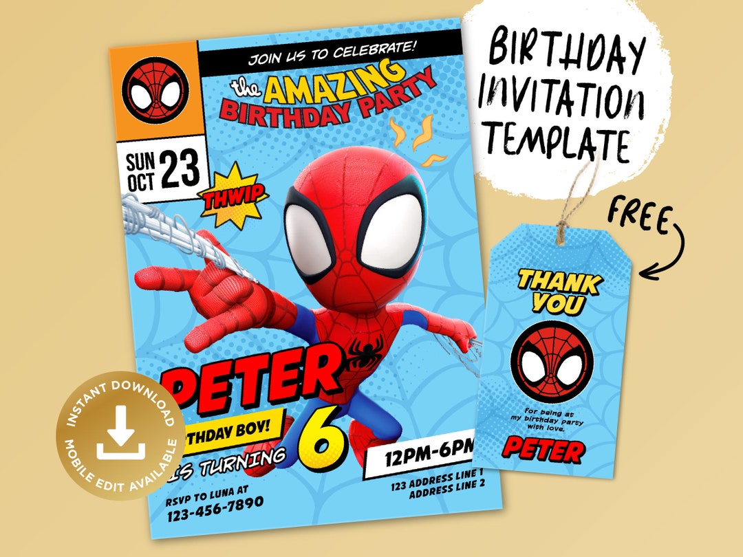 Printable Birthday Invitation, Digital Birthday Invitation, Editable ...