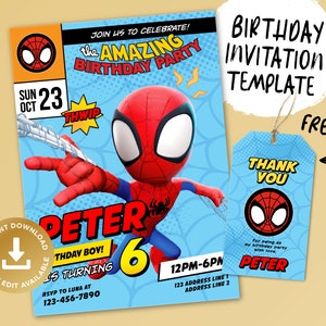 Printable Birthday Invitation, Digital Birthday Invitation, Editable Digital Invitation, Kids Birthday Invitation