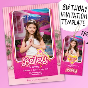 Printable Birthday Invitation, Digital Birthday Invitation, Editable Digital Invitation, Kids Birthday Invitation, Birthday Supplier Doll