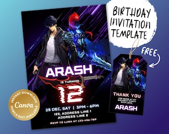 Printable Birthday Invitation, Digital Birthday Invitation, Editable Digital Invitation, Kids Birthday Invitation