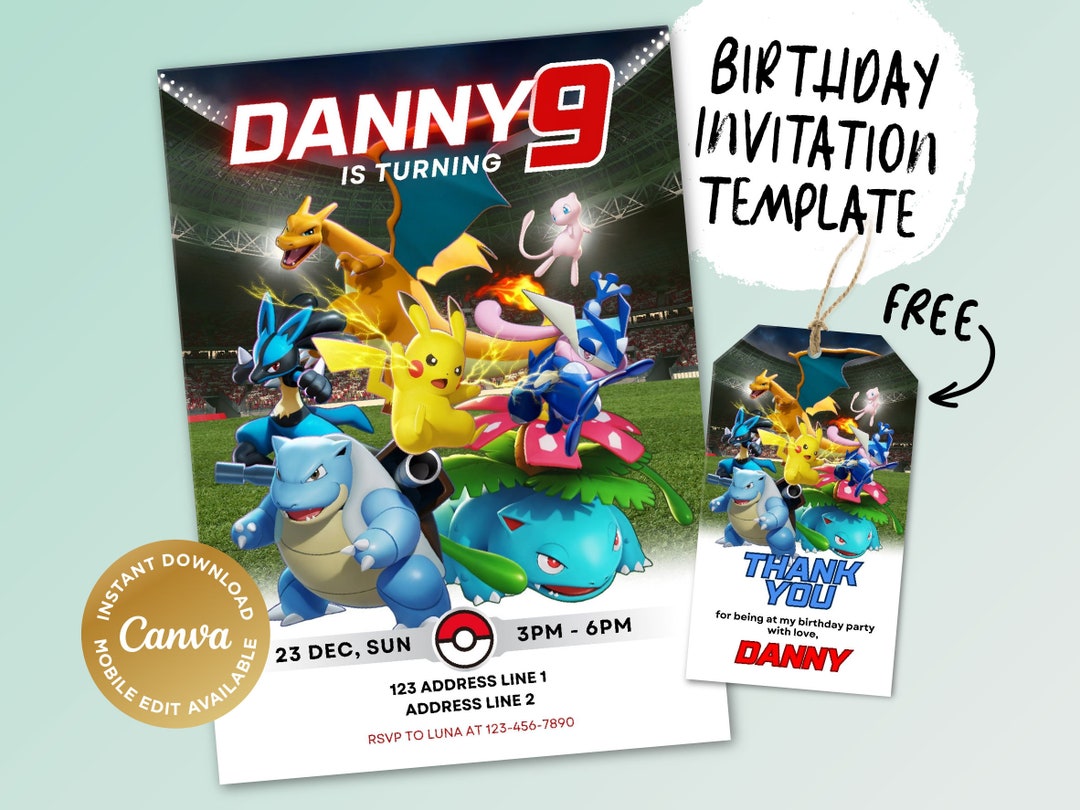 Printable Birthday Invitation, Digital Birthday Invitation, Editable ...