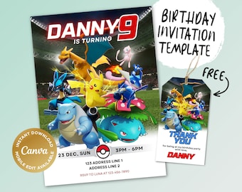 Printable Birthday Invitation, Digital Birthday Invitation, Editable Digital Invitation, Kids Birthday Invitation