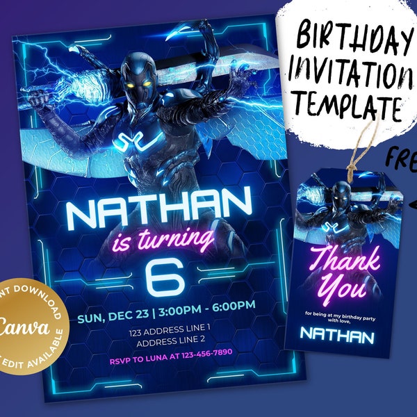 Printable Birthday Invitation, Digital Birthday Invitation, Editable Digital Invitation, Kids Birthday Invitation, Birthday Supplier