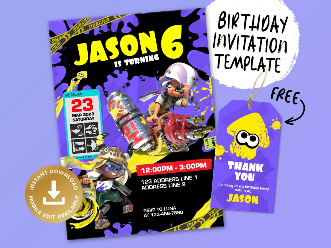 Printable Birthday Invitation, Digital Birthday Invitation, Editable ...
