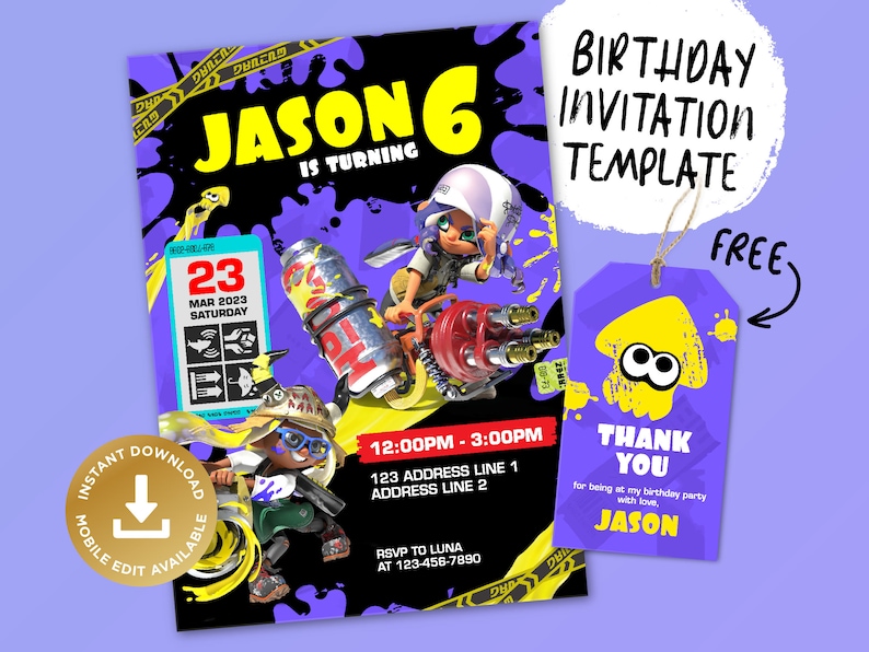 Printable Birthday Invitation Digital Birthday Invitation Etsy