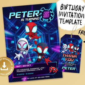 Printable Birthday Invitation, Digital Birthday Invitation, Editable ...