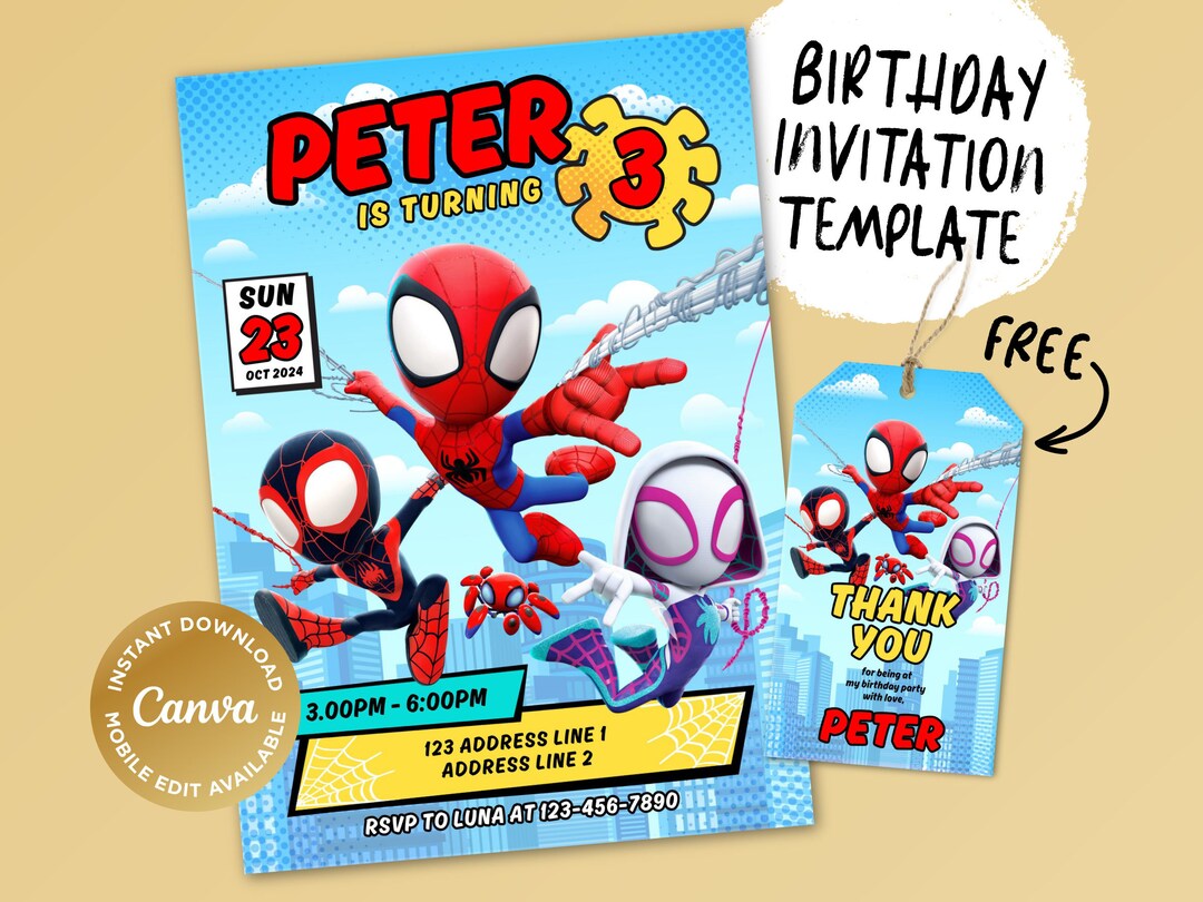 Printable Birthday Invitation, Digital Birthday Invitation, Editable ...