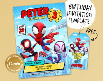Printable Birthday Invitation, Digital Birthday Invitation, Editable Digital Invitation, Kids Birthday Invitation