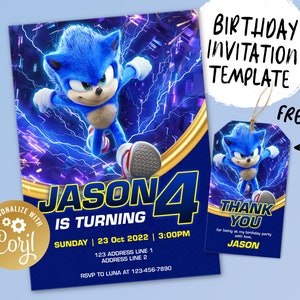 Invito di compleanno stampabile, invito di compleanno digitale, invito digitale modificabile, invito di compleanno per bambini