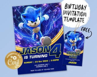 Printable Birthday Invitation, Digital Birthday Invitation, Editable Digital Invitation, Kids Birthday Invitation