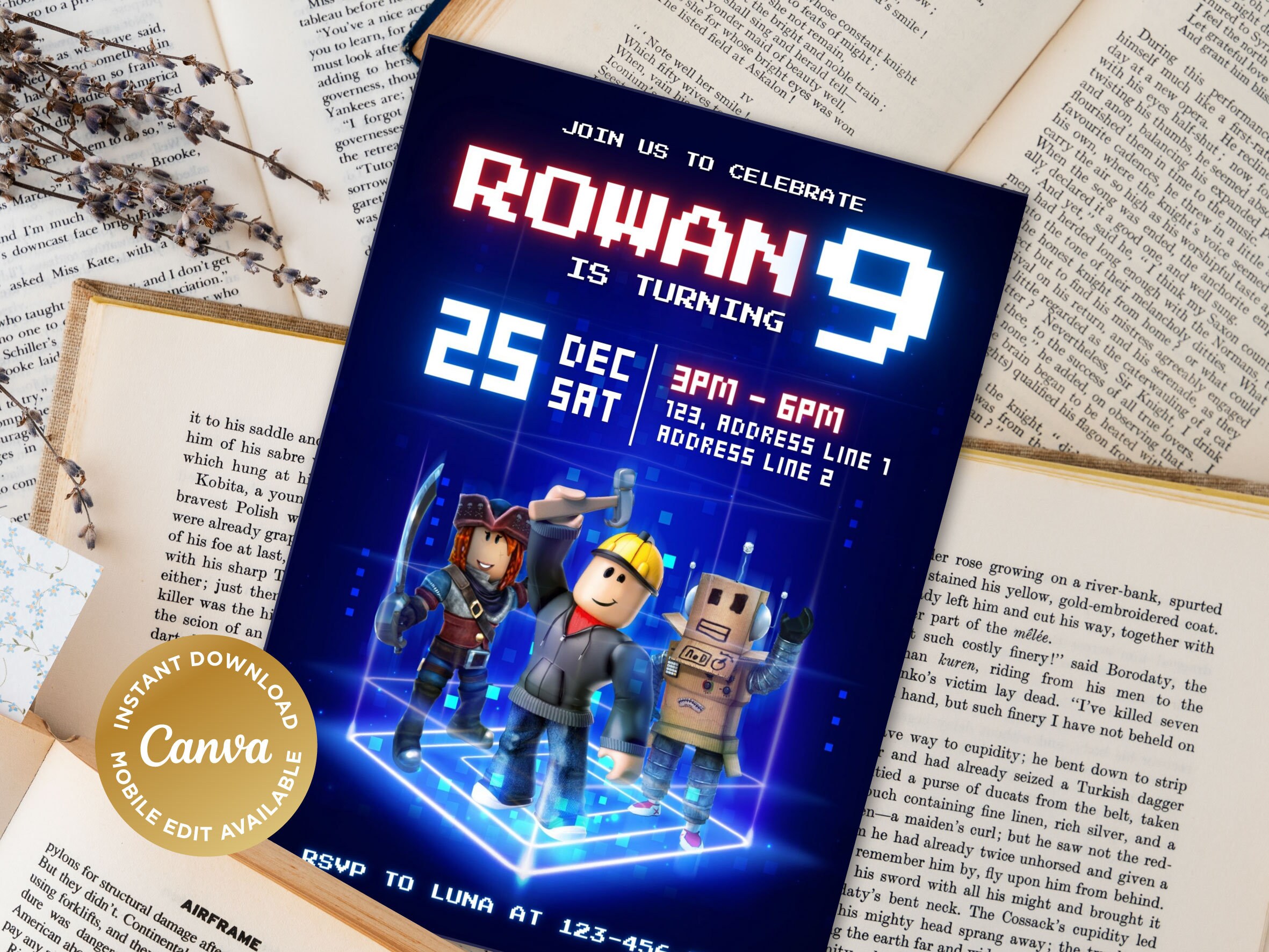 Printable Birthday Invitation, Digital Birthday Invitation, Editable ...