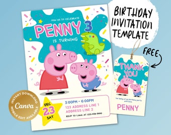 Printable Birthday Invitation, Digital Birthday Invitation, Editable Digital Invitation, Kids Birthday Invitation, Birthday Supplier