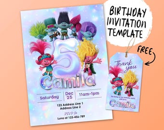 Printable Birthday Invitation, Digital Birthday Invitation, Editable Digital Invitation, Kids Birthday Invitation, Birthday Supplier Power