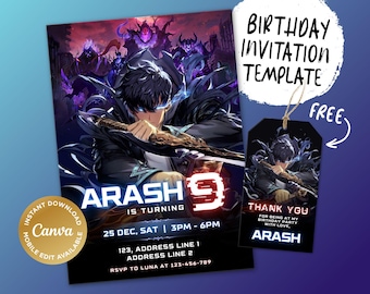 Printable Birthday Invitation, Digital Birthday Invitation, Editable Digital Invitation, Kids Birthday Invitation