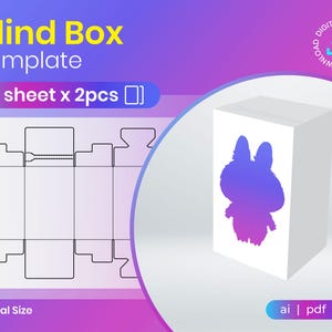 Blind Box Vorlage, Geschenkbox SVG, Ai, PDF, A3 Blatt, Printable