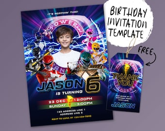 Printable Birthday Invitation, Digital Birthday Invitation, Editable Digital Invitation, Kids Birthday Invitation, Birthday Supplier Power
