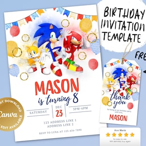 Printable Birthday Invitation, Digital Birthday Invitation, Editable Digital Invitation, Kids Birthday Invitation