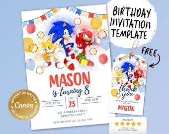 Printable Birthday Invitation, Digital Birthday Invitation, Editable Digital Invitation, Kids Birthday Invitation