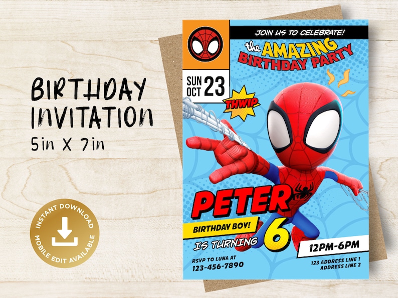 Printable Birthday Invitation Digital Birthday Invitation Etsy