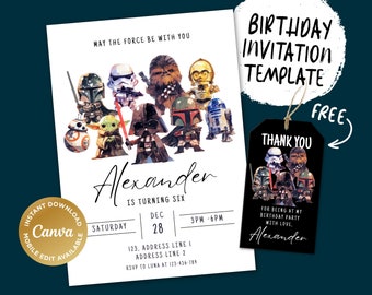 Printable Birthday Invitation, Digital Birthday Invitation, Editable Digital Invitation, Kids Birthday Invitation