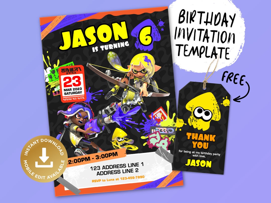 Printable Birthday Invitation, Digital Birthday Invitation, Editable ...