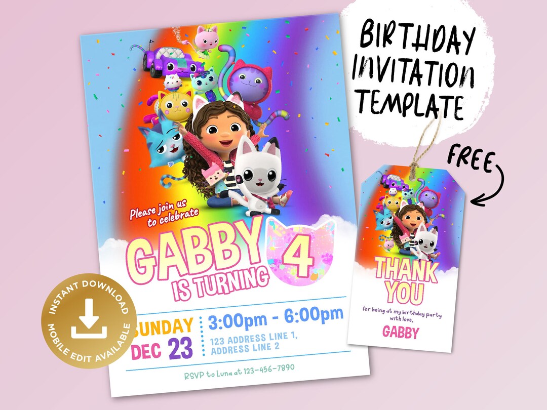 Printable Birthday Invitation, Digital Birthday Invitation, Editable ...