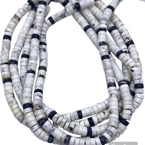 RARE High Quality White Buffalo 5mm Medium Heishi Beads sold