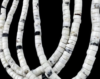 RARE High Quality White Buffalo 5mm Medium Heishi Beads sold