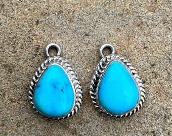 Sterling silver and turquoise charm/earring pair 12x18mm