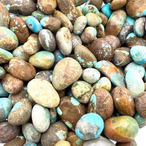 Rare number 8 turquoise big 10-22mm tumbled nuggets, undrilled (pkg of 28 grams)