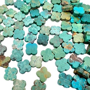 Campitos (mex) turquoise 12mm rounded cross beads (package of 5 beads)