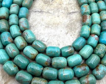 Campitos turquoise (mexico) 5x8mm barrel beads , 7.5-8 inch strand/24-26 beads