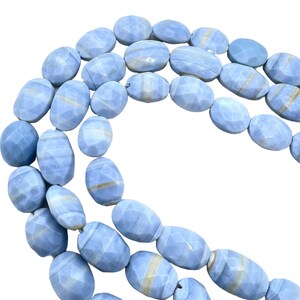 Owyhee blue opal (oregon) 10x13mm faceted oval beads (8 in strand)