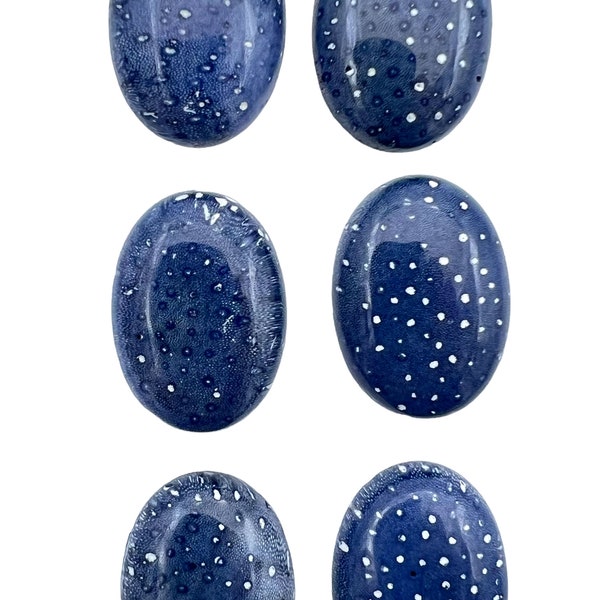 Natural blue sponge coral calibrated oval cabochons 18x25mm (one cabochon stone)