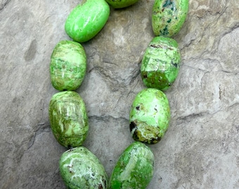 Cuentas ovaladas de gaspeíta rara (Canadá) de 10 x 13 mm, 9 cuentas