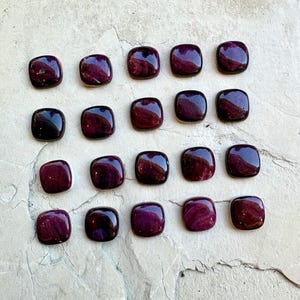 High quality deep purple spiny oyster 10mm cushion shaped cabochons  (package of 2 stones)