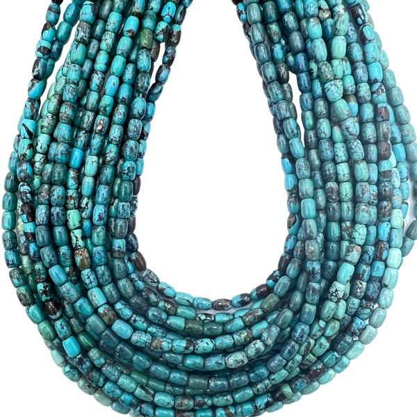 Hubei turquoise (china) 4x6mm barrel beads, 16 inch strand