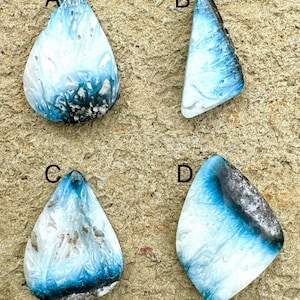 Blue ice glacierite (indonesia) freeform designer cabochons (only c available)