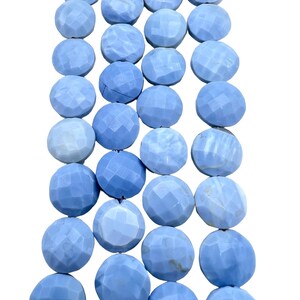 Owyhee blue opal (oregon) 14mm faceted coin beads (8 in strand)