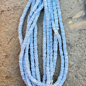 Owyhee blue opal (oregon) 5-6mm square heishi shaped beads (16 inch strand)