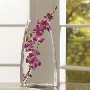 16&quot; Large Harlem Glass Vase | Elegant Farmhouse & Home Décor | Stylish Table Centerpiece and Floral Arrangements | Unique plant lover gift