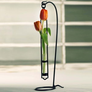 Florence Hanging Pendant Tube Vase With Tabletop Stand