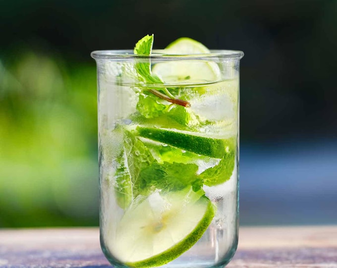 Recycled Glass Tumblers – Set of 6, European Glassware, Eco-Friendly Drinkware for Cocktails and Beverages