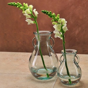 9 1/2 Large French Country Glass Vase | Elegant Flower Vase for Floral Arrangements | Farmhouse Table Centerpiece & Home Decor Gift